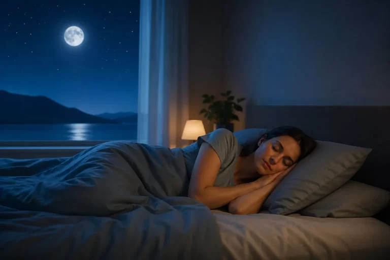 Rustige nacht, ontspannen gedachten en ruimte om los te laten.